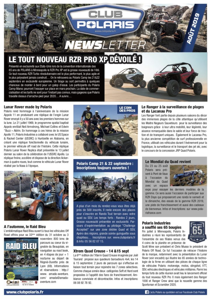 La Newsletter d’août est parue