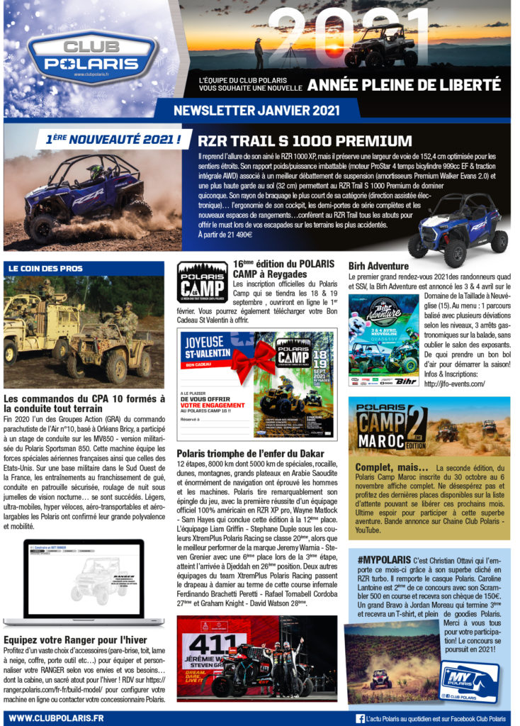 Newsletter de Janvier